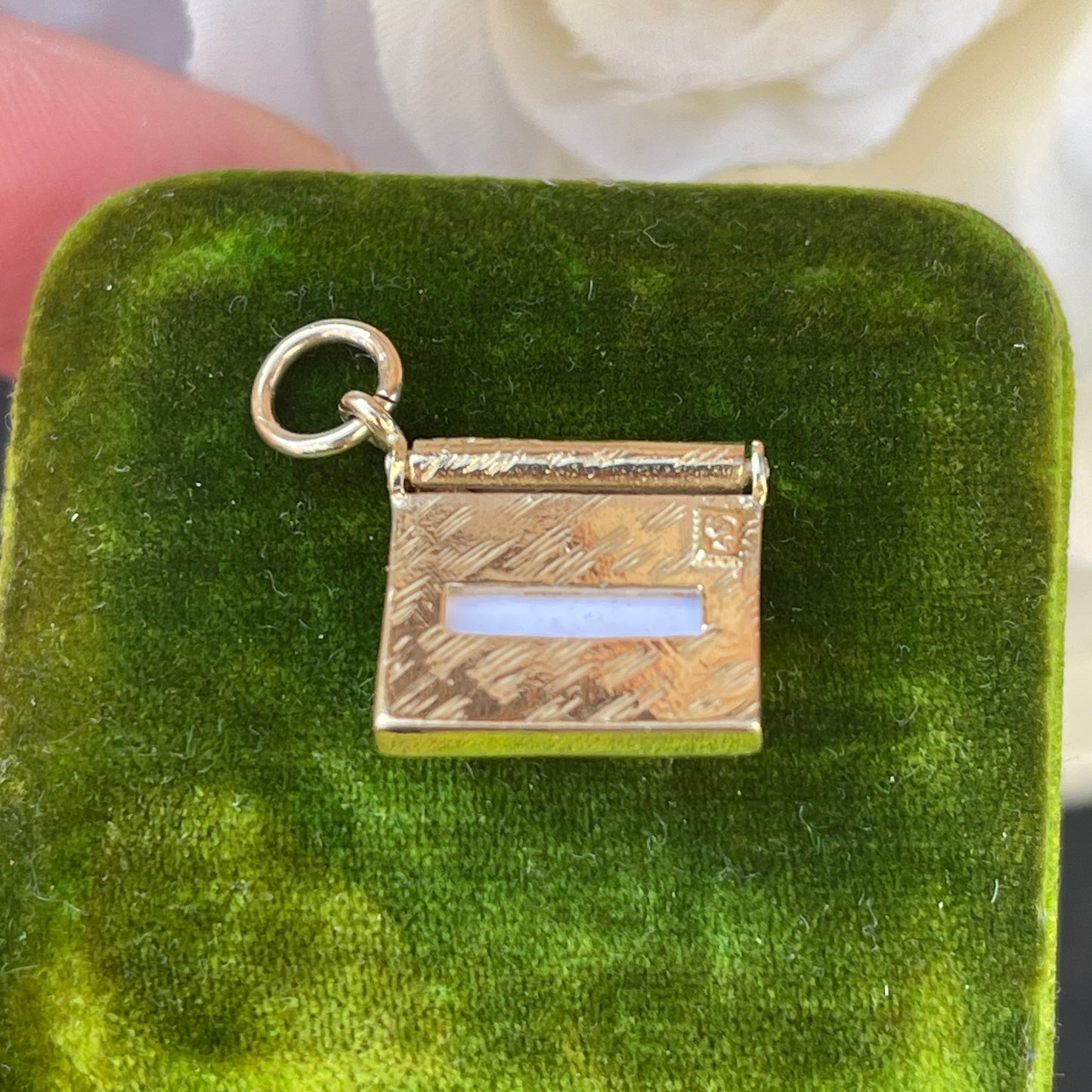 Vintage 9ct Gold Envelope Charm Pendant Letter RARE Antique Revival 3g