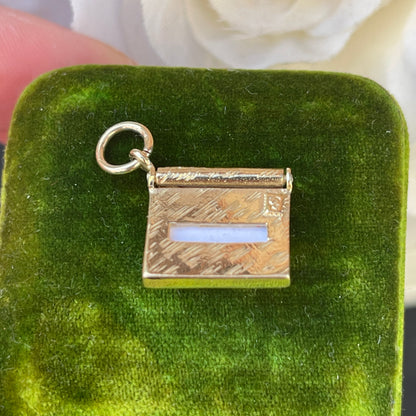 Vintage 9ct Gold Envelope Charm Pendant Letter RARE Antique Revival 3g