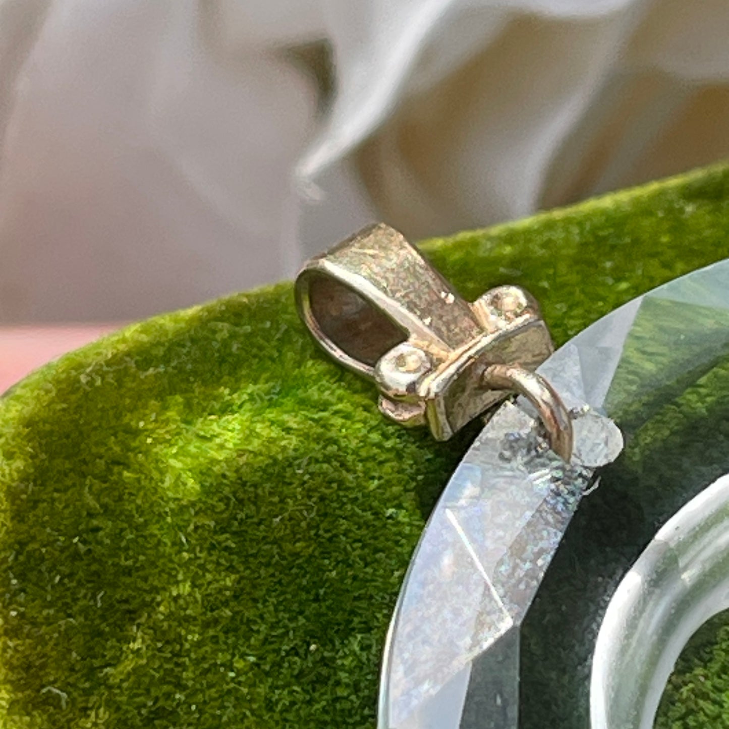 Unreleased: Vintage Swarovski Crystal Moon Intaglio Sun Catcher Gold Pendant