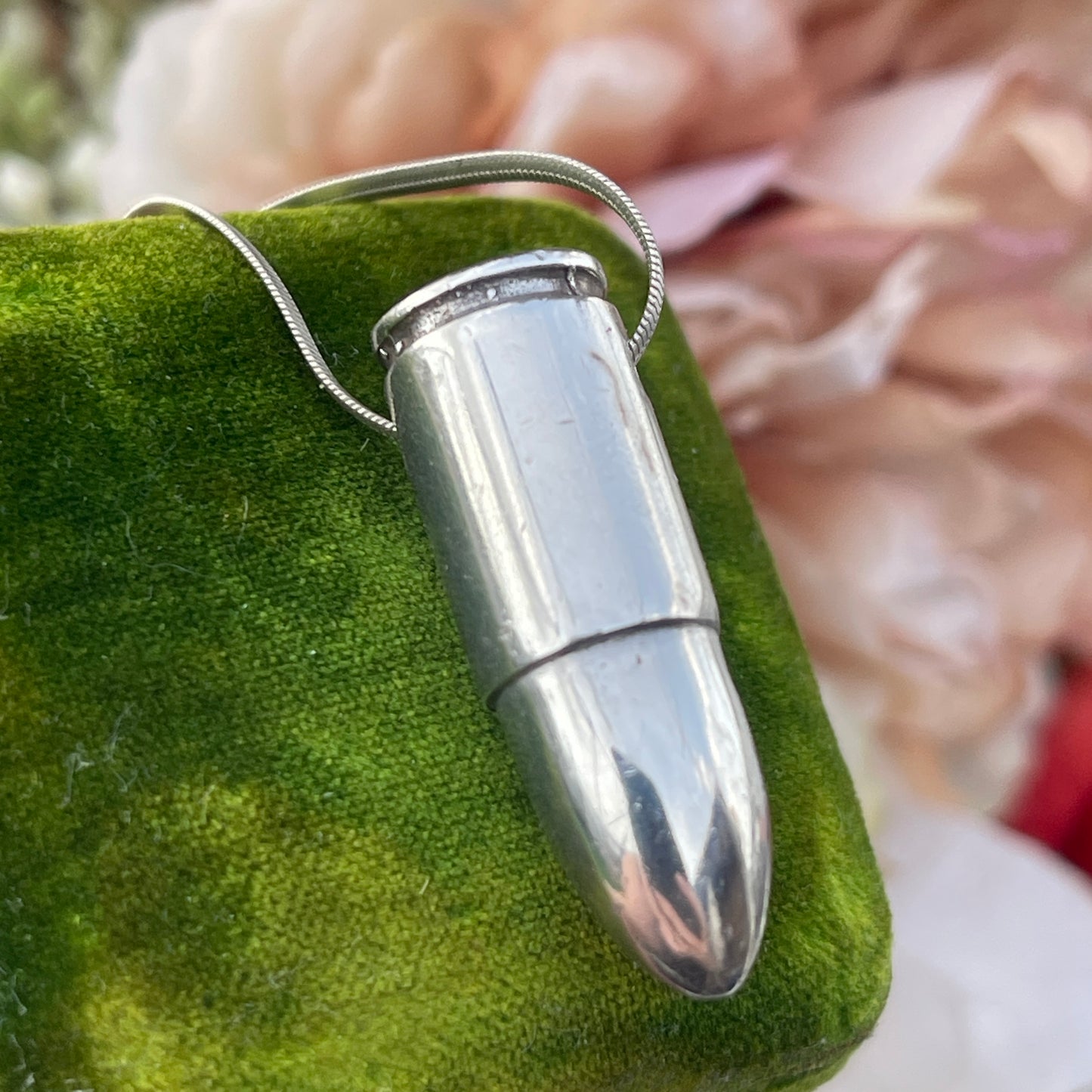 Unreleased: Vintage Sterling Silver Bullet Pendant Necklace