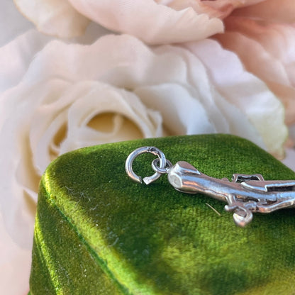Sterling Silver Vintage Flintlock Pistol Gun Charm 4g