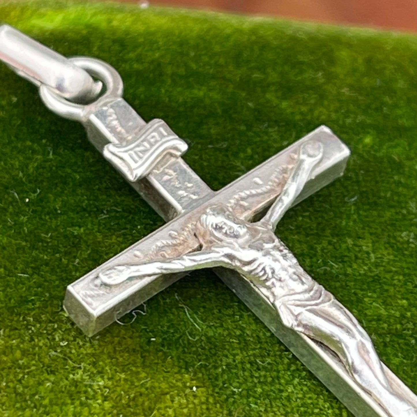 Vintage Sterling Silver Ornate Crucifix Cross Pendant