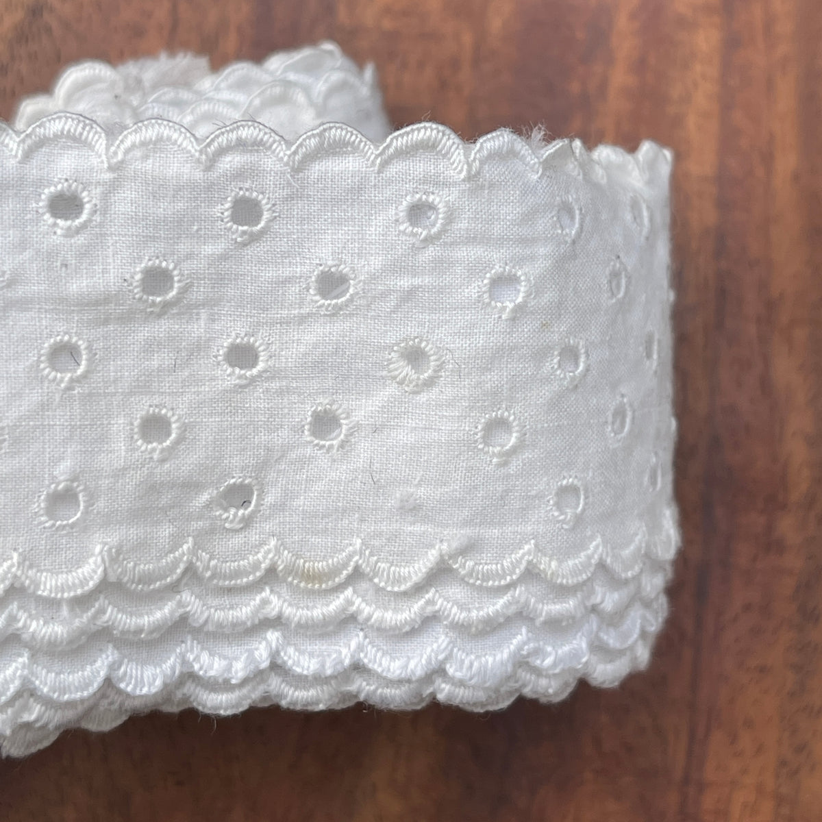 Unreleased: Antique Victorian White Hand Stitched Broderie Anglaise Trim