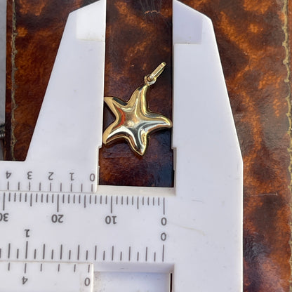 9ct Gold Star Fish Charm Rare Nautical Sea Life Ocean Yellow 0.5g
