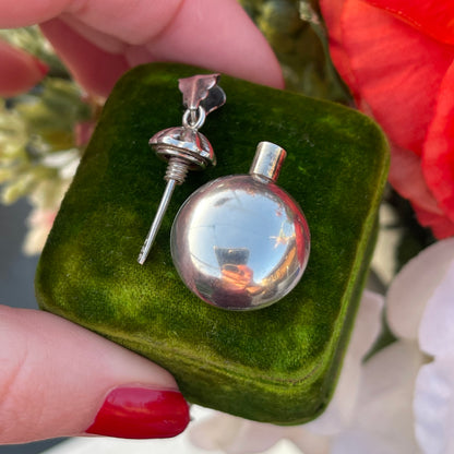 Silver Antique Revival Perfume Bottle Pendant
