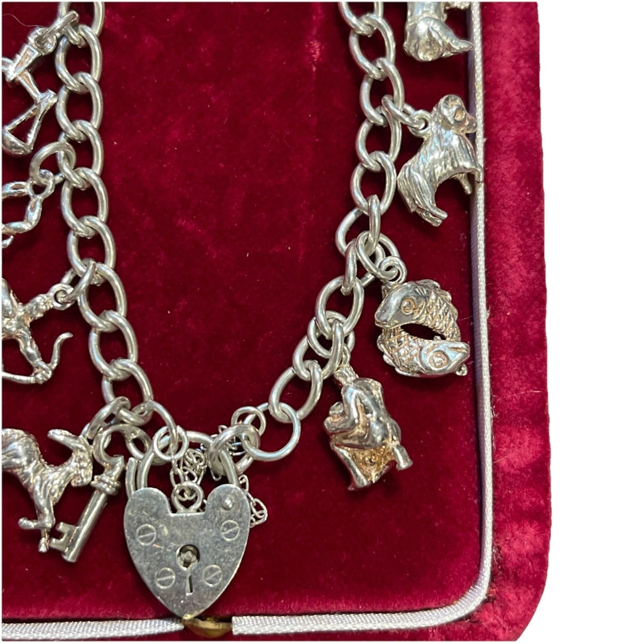 RARE Vintage Sterling Silver Zodiac Horoscope Charm Bracelet Star Celestial