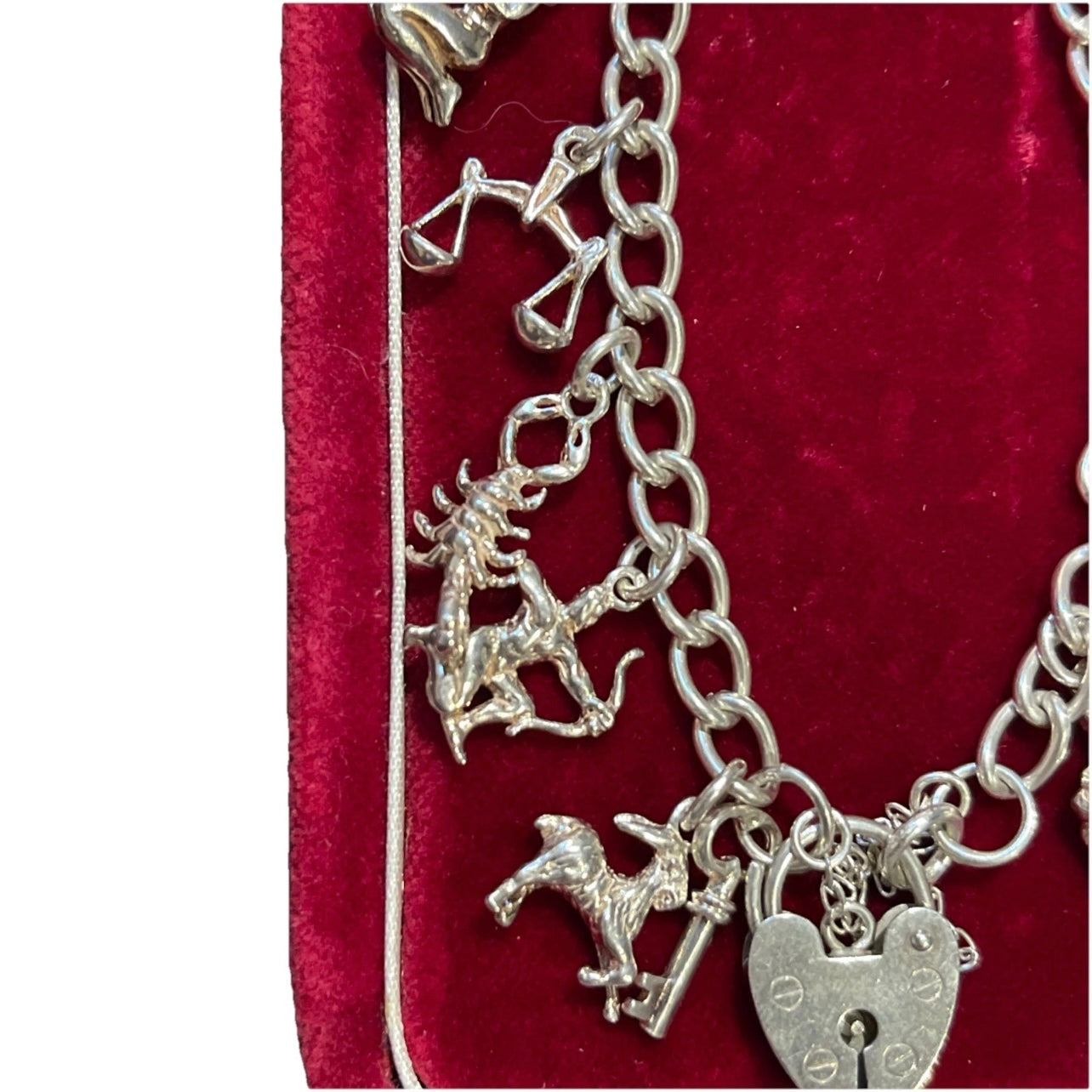 RARE Vintage Sterling Silver Zodiac Horoscope Charm Bracelet Star Celestial