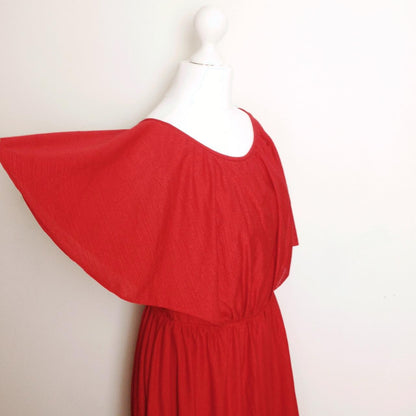 The Cherry Brandy Red 70s Maxi Dress