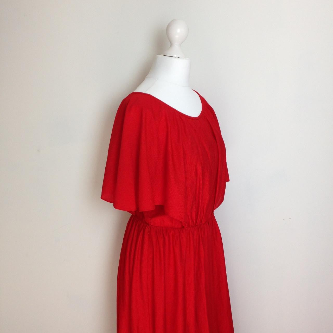 The Cherry Brandy Red 70s Maxi Dress