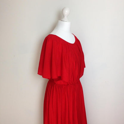 The Cherry Brandy Red 70s Maxi Dress