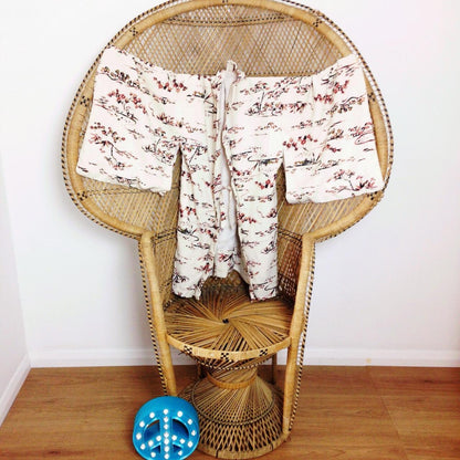 Vintage Cream Floral Japanese Kimono Jacket