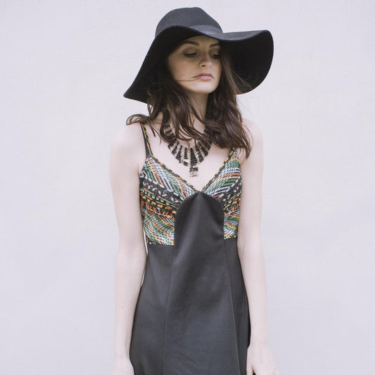 Vintage 1970s original lurex accent maxi dress