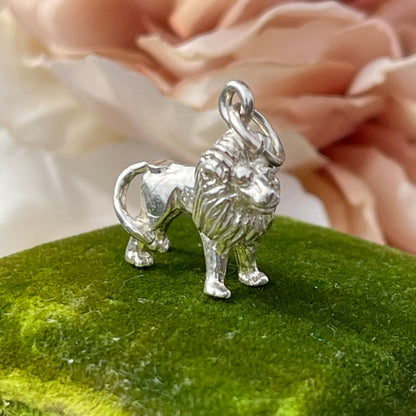 Vintage Sterling Silver Lion Charm