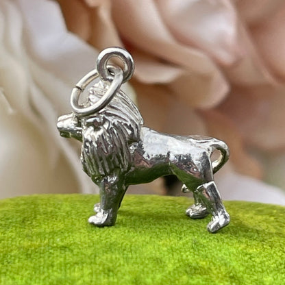 Vintage Sterling Silver Lion Charm