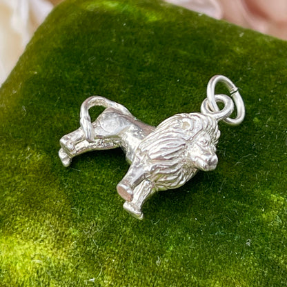 Vintage Sterling Silver Lion Charm