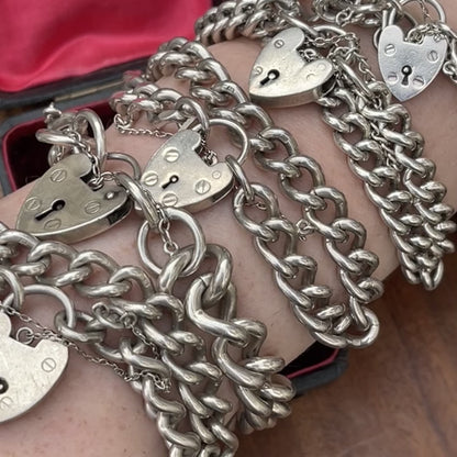 Unreleased: Chunky Heart Padlock Chain Charm Bracelets