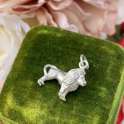 Vintage Sterling Silver Lion Charm